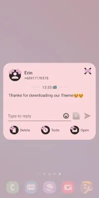 SMS Theme Ribbon Pink messages android App screenshot 1