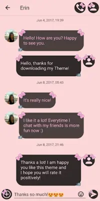 SMS Theme Ribbon Pink messages android App screenshot 6